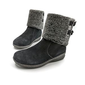 WHITE MOUNTAIN Weather Smart 'Frosted'  Suede & Sherpa Snow Boots Sz 9.5
